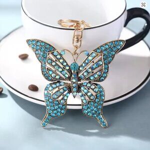 Crystal Hollow Butterfly Metal European And American Keychain Pendant Creative